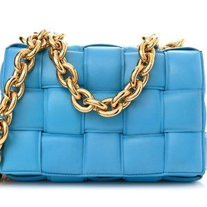 BOTTEGA VENETA Lambskin Maxi Intrecciato Padded Chain Cassette Crossbody Bag